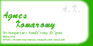 agnes komaromy business card